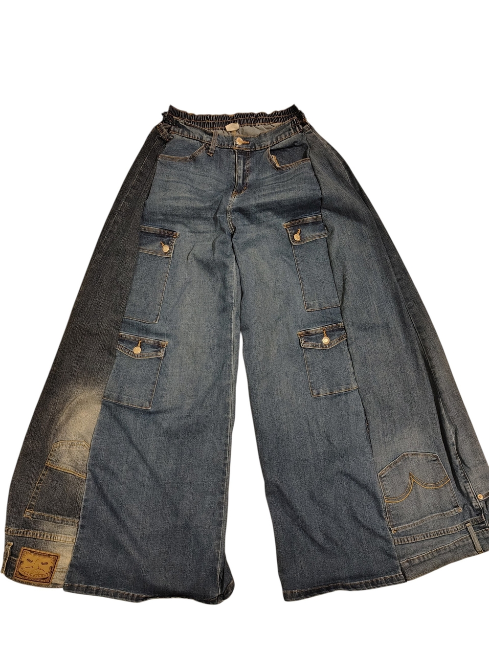 Unique Handmade Upcycled Jeans Super Wide Leg